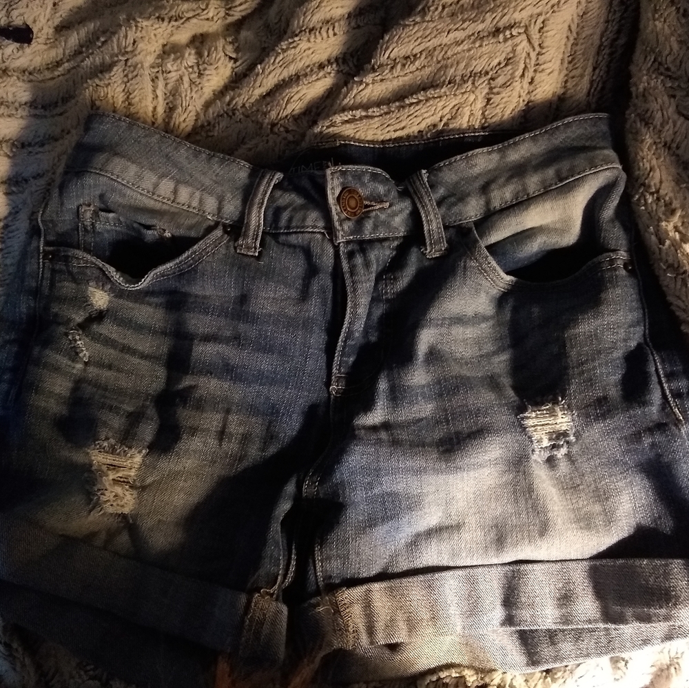 Mid Rise Denim Shorts
